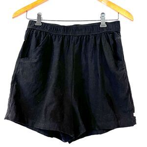 Kivul Black Vodak Linen Cotton Shorts High Waist Size Small